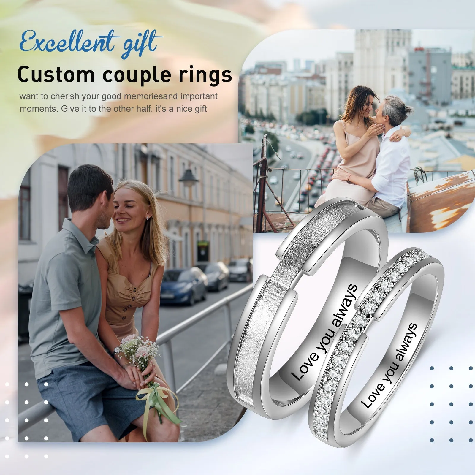 Promise Rings For 2- Gold Plated Copper Couple Rings
