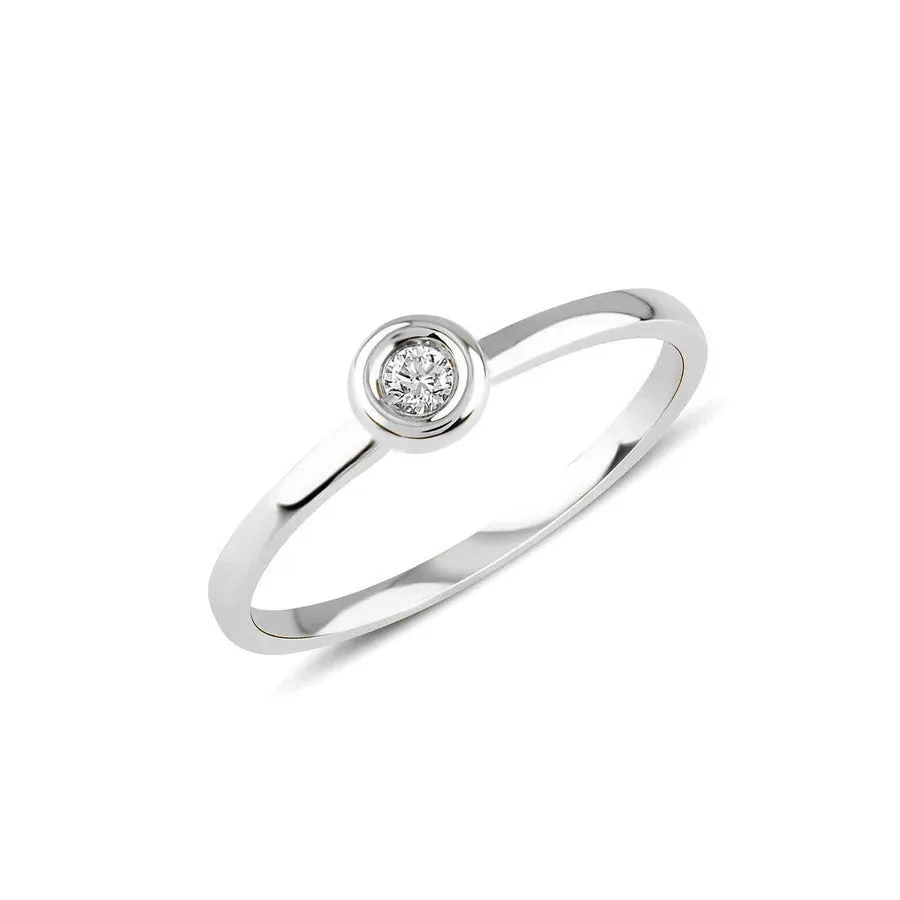 Single Bezel Diamond Ring - 0.10 cts