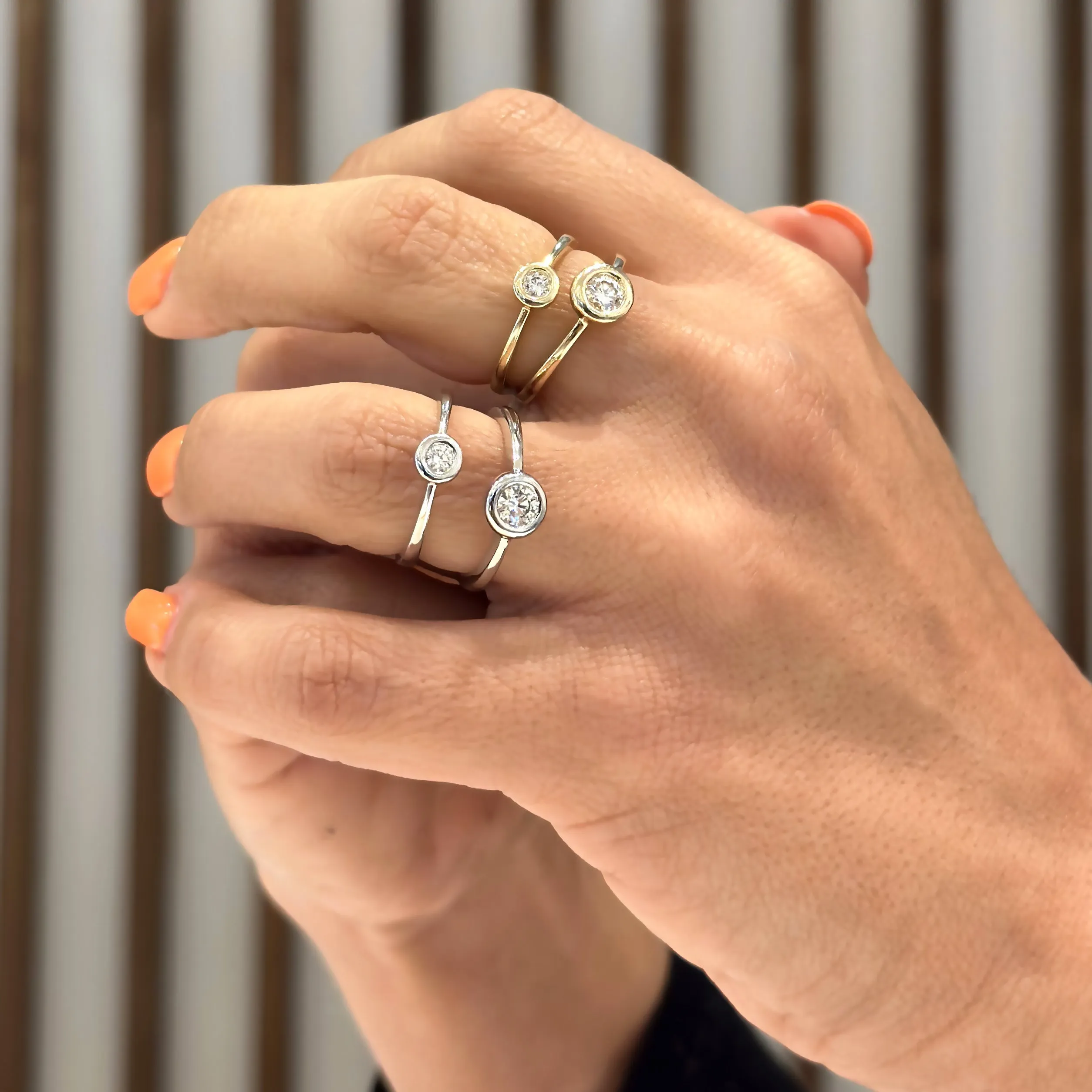 Single Bezel Diamond Ring - 0.33 cts