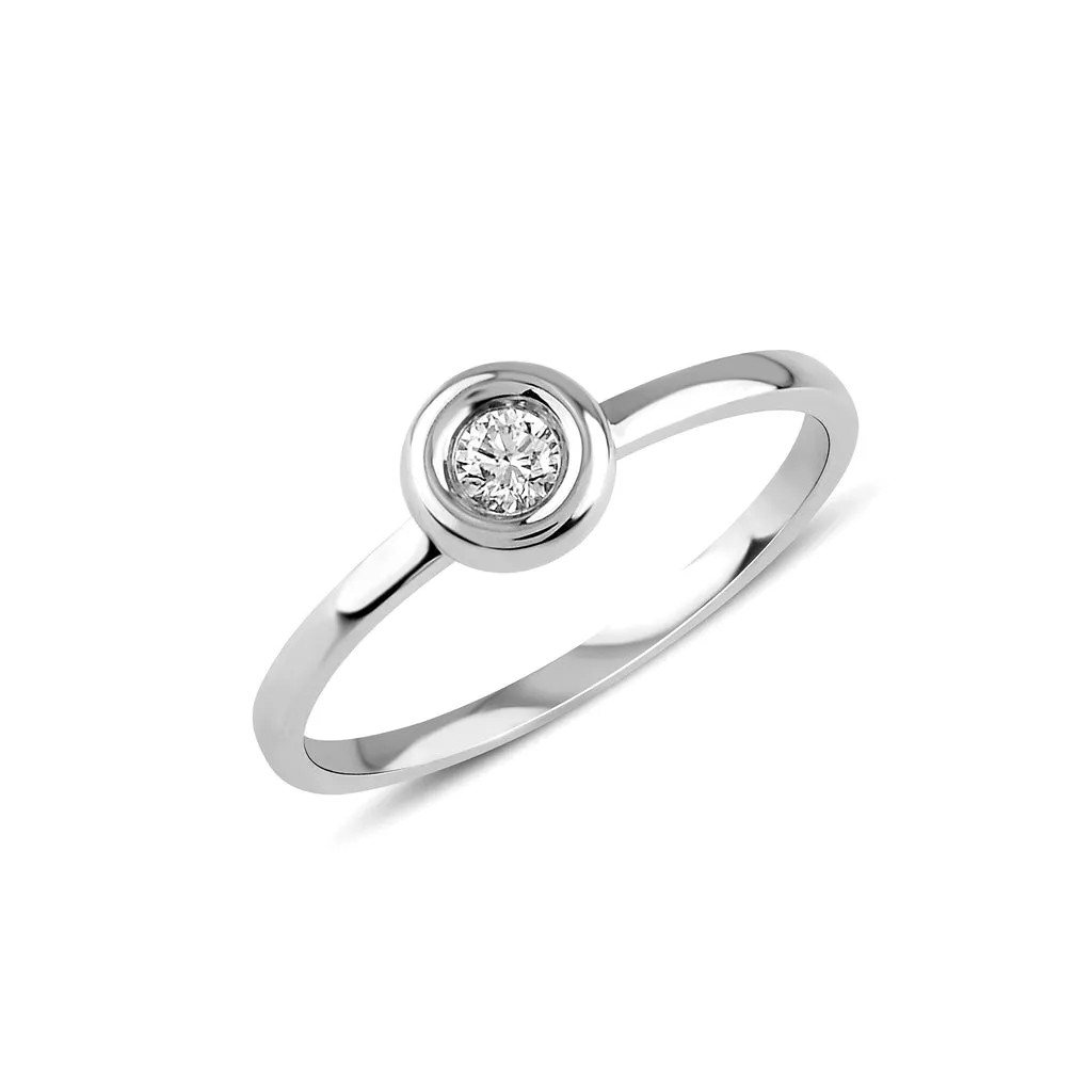 Single Bezel Diamond Ring - 0.33 cts