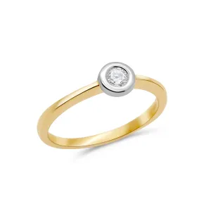 Single Bezel Diamond Ring (Two Tone)