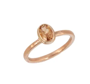 Stackable Ring with Topaz in Rose Gold