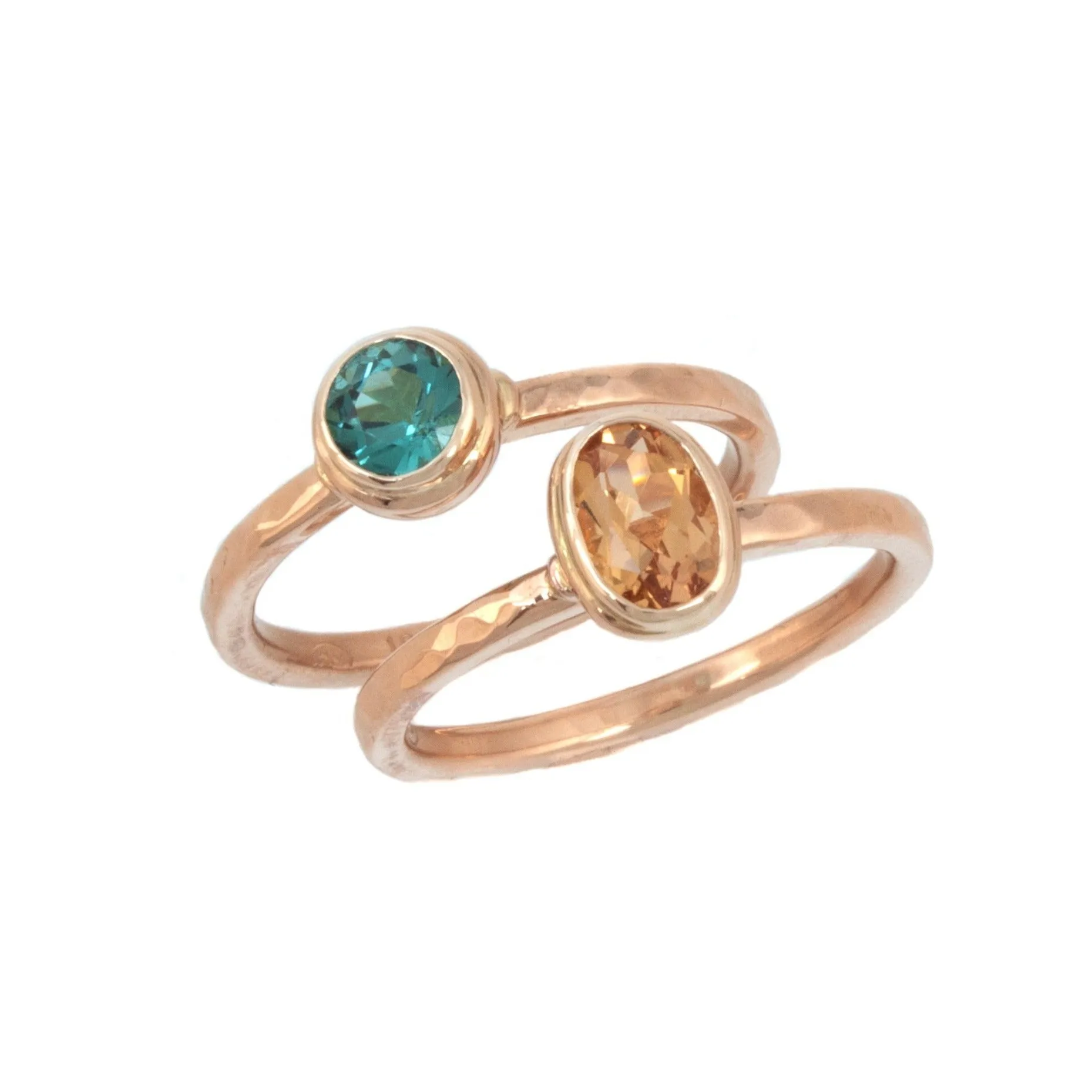 Stackable Ring with Topaz in Rose Gold