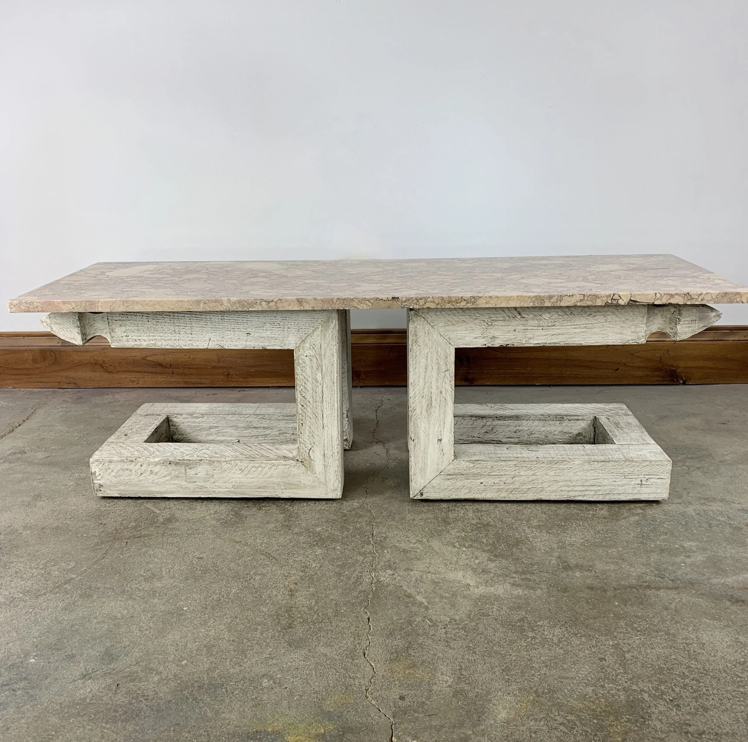Stone Top Coffee Table, Custom, Rustic, Rose Marble