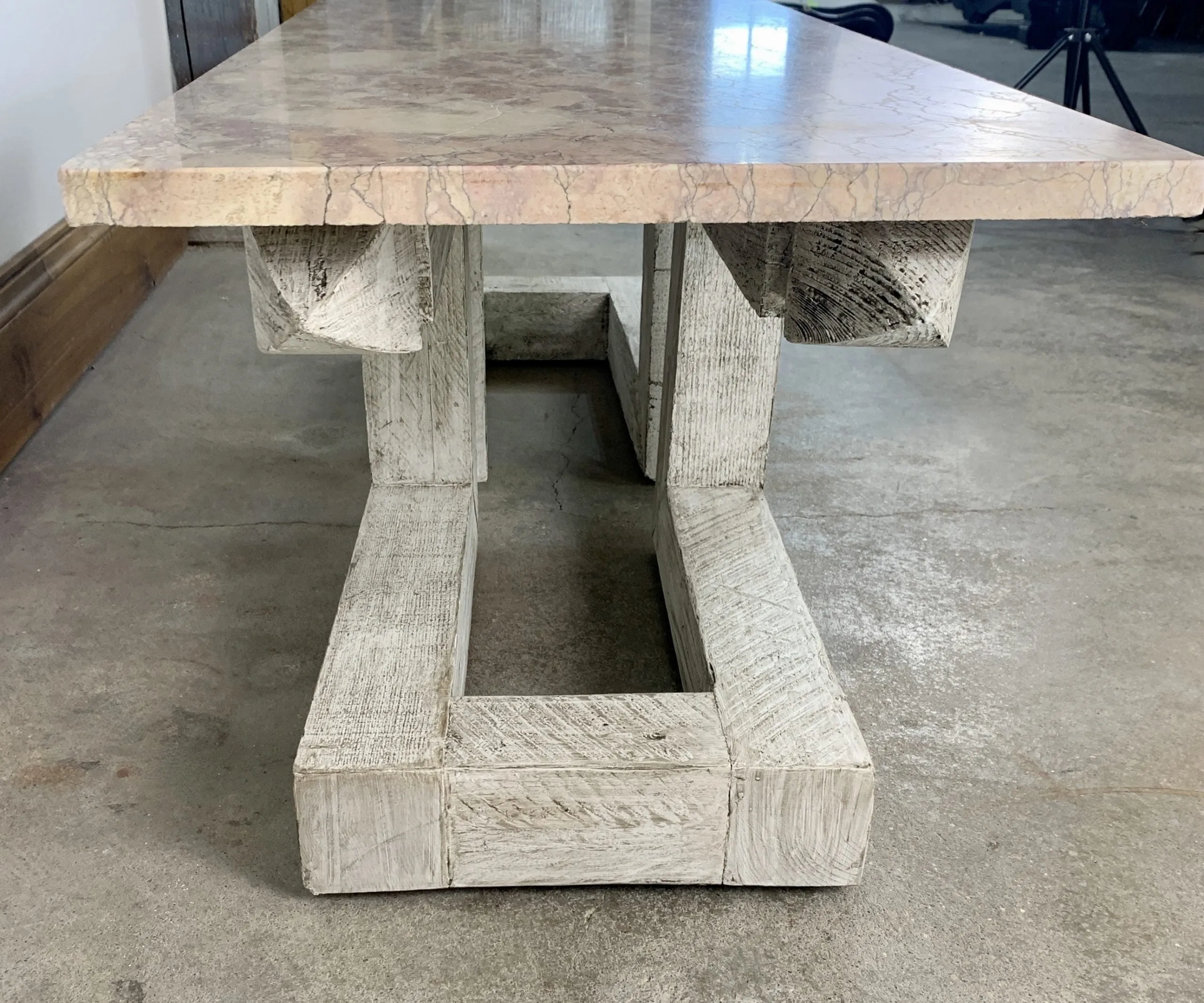 Stone Top Coffee Table, Custom, Rustic, Rose Marble