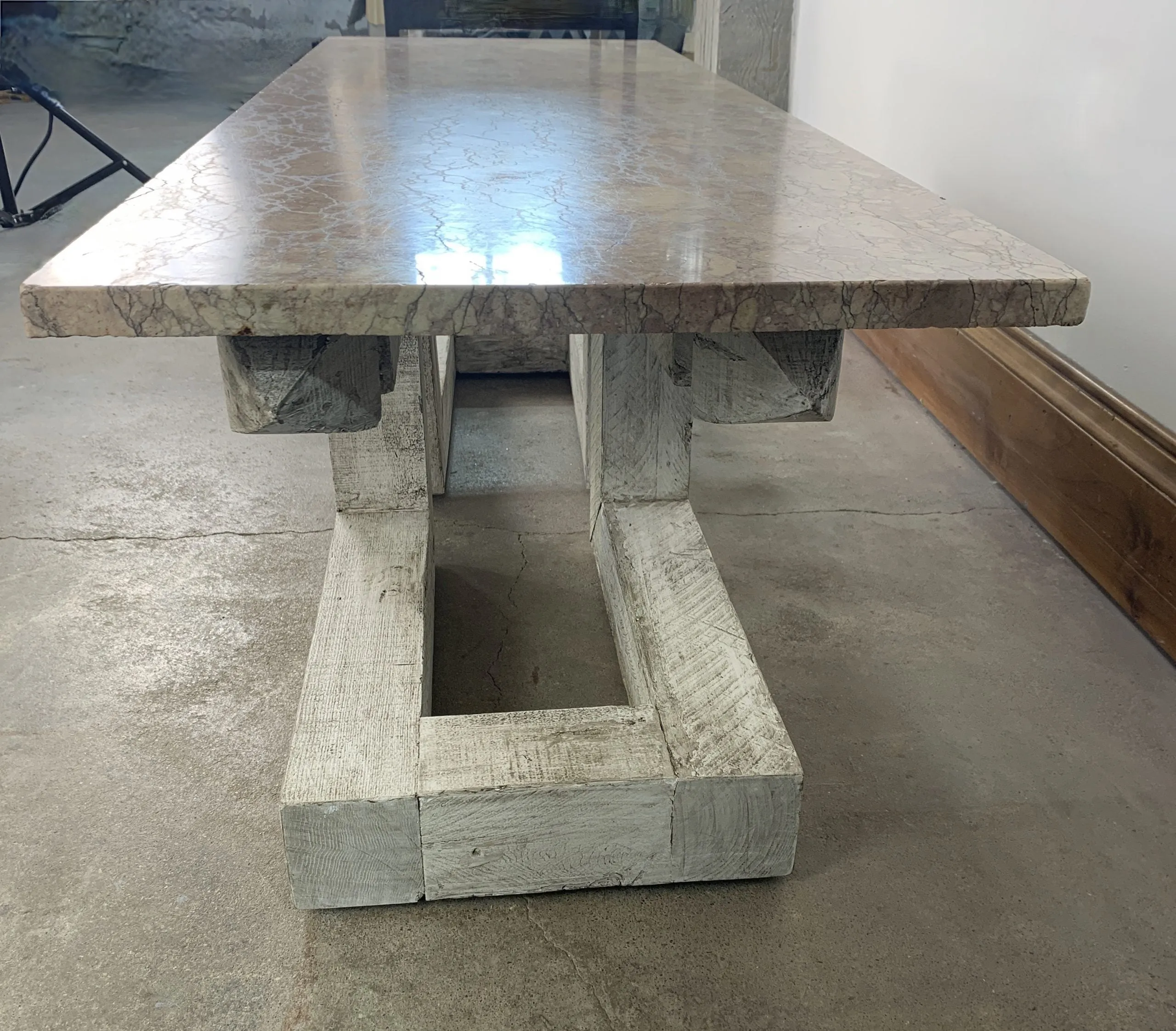 Stone Top Coffee Table, Custom, Rustic, Rose Marble