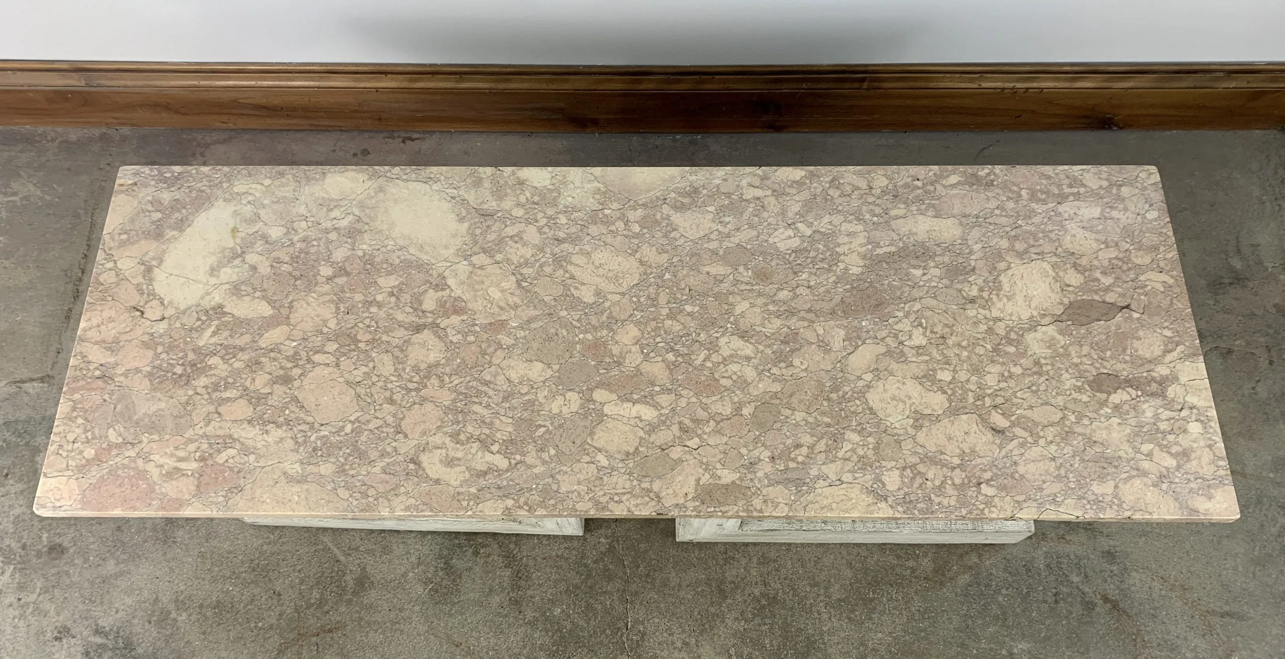 Stone Top Coffee Table, Custom, Rustic, Rose Marble