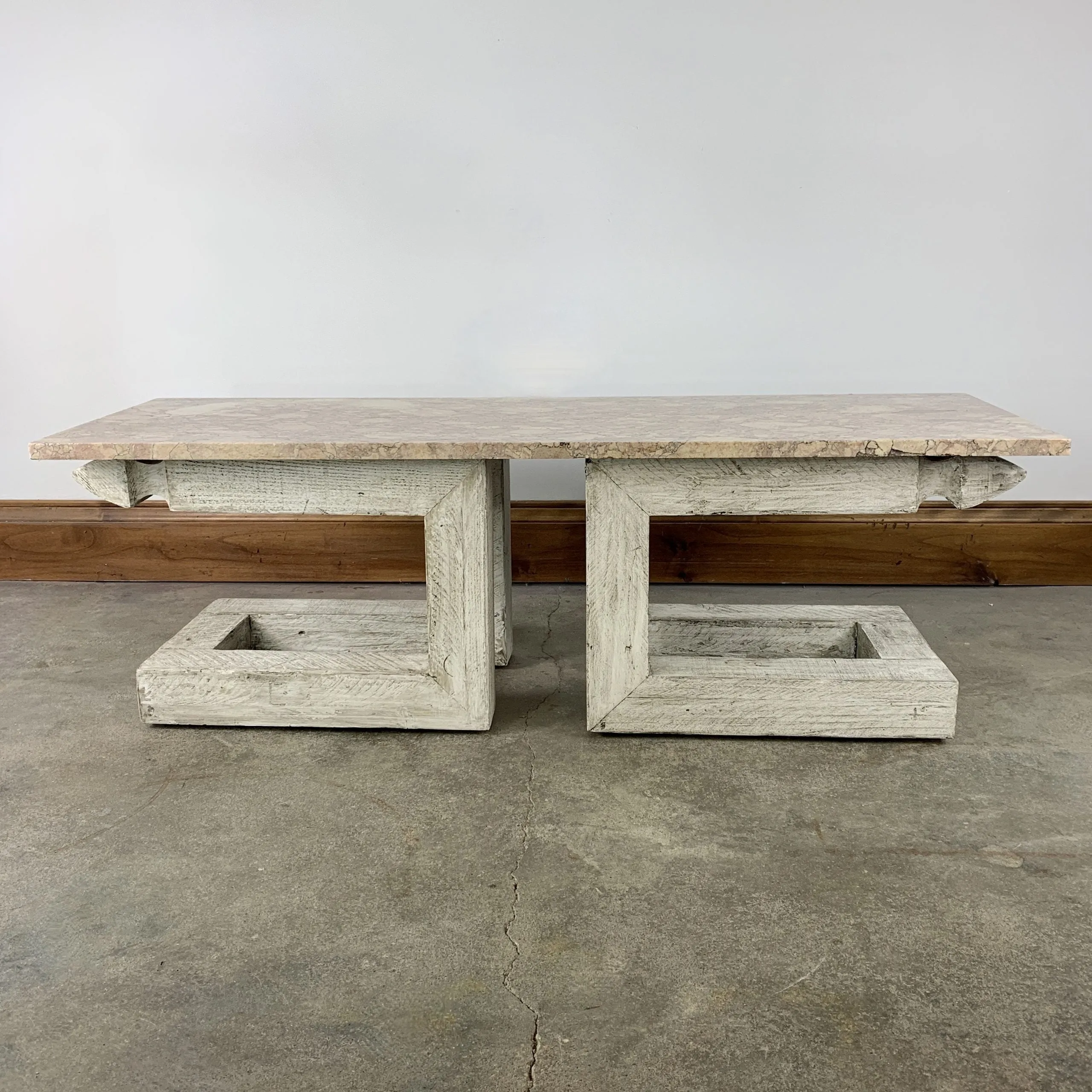Stone Top Coffee Table, Custom, Rustic, Rose Marble