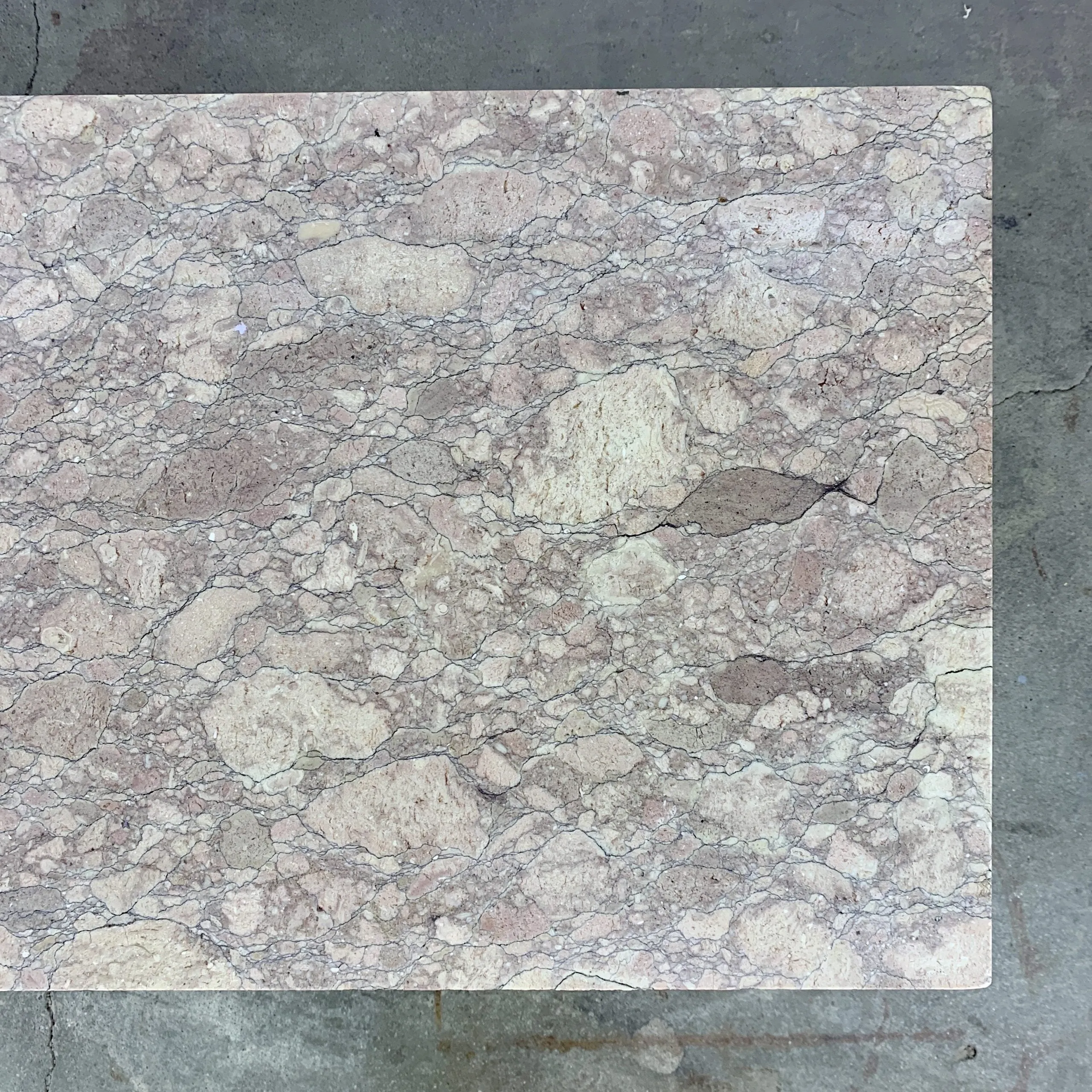 Stone Top Coffee Table, Custom, Rustic, Rose Marble