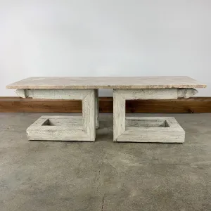 Stone Top Coffee Table, Custom, Rustic, Rose Marble