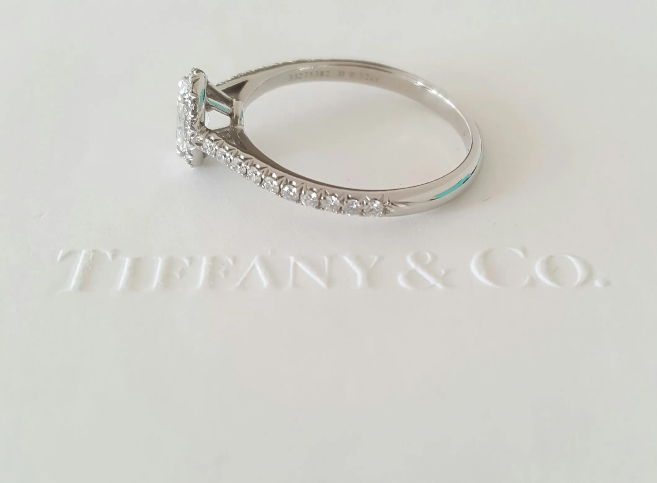 Tiffany & Co. 0.57tcw E/VVS2 Oval Diamond Soleste Halo Engagement Ring