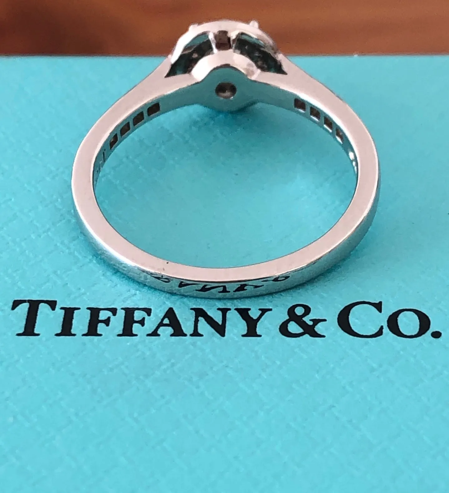 Tiffany & Co. 0.81tcw F/IF Diamond Embrace Round Halo Engagement Ring Cert/Val/Receipt/Boxes