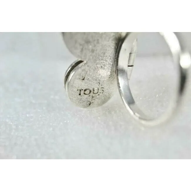 Tous Sterling Silver Butterfly Signed Engraved Filigree Reticulated Ring