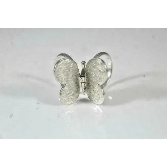 Tous Sterling Silver Butterfly Signed Engraved Filigree Reticulated Ring