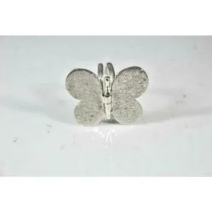 Tous Sterling Silver Butterfly Signed Engraved Filigree Reticulated Ring