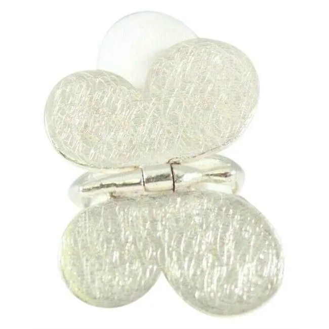 Tous Sterling Silver Butterfly Signed Engraved Filigree Reticulated Ring