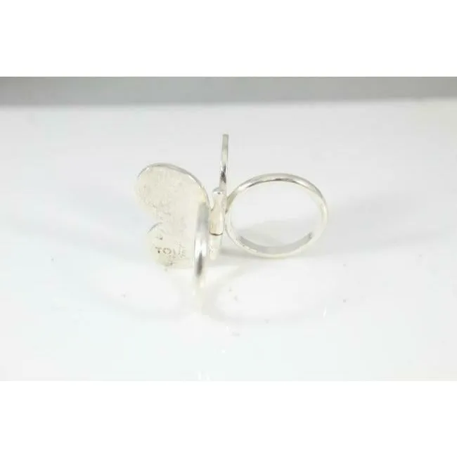 Tous Sterling Silver Butterfly Signed Engraved Filigree Reticulated Ring