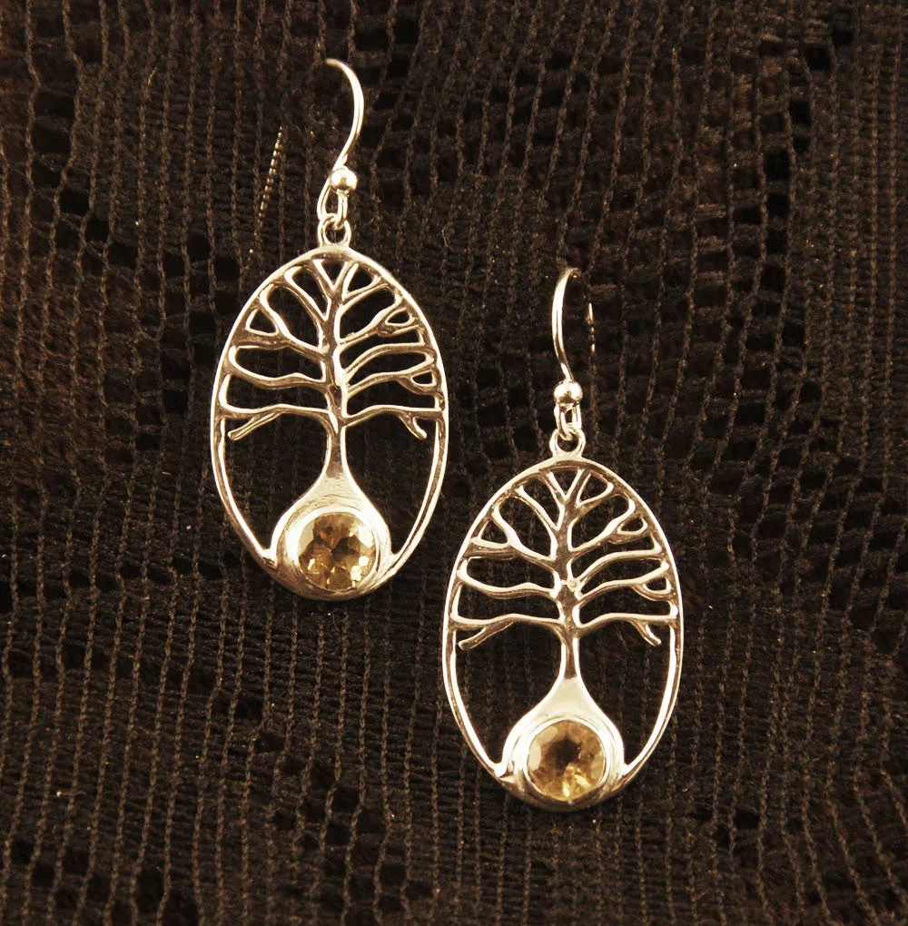 Tree of Life Silver Earrings